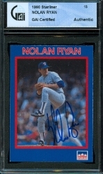 Nolan Ryan Autographed Card (Texas Rangers)